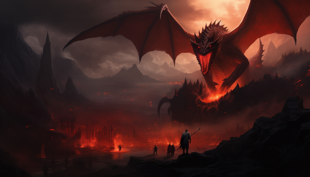trick13 epic fantasy landscape high fantasy battle hyperrealism 5f793577 29fc 42b8 ada0 03a0faf5072a