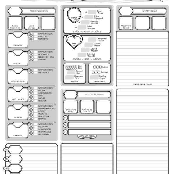 character sheet